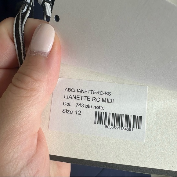 CHIARA BONI Size 12 Lianette RC One Shoulder Midi Cocktail Dress Navy - Picture 11 of 14